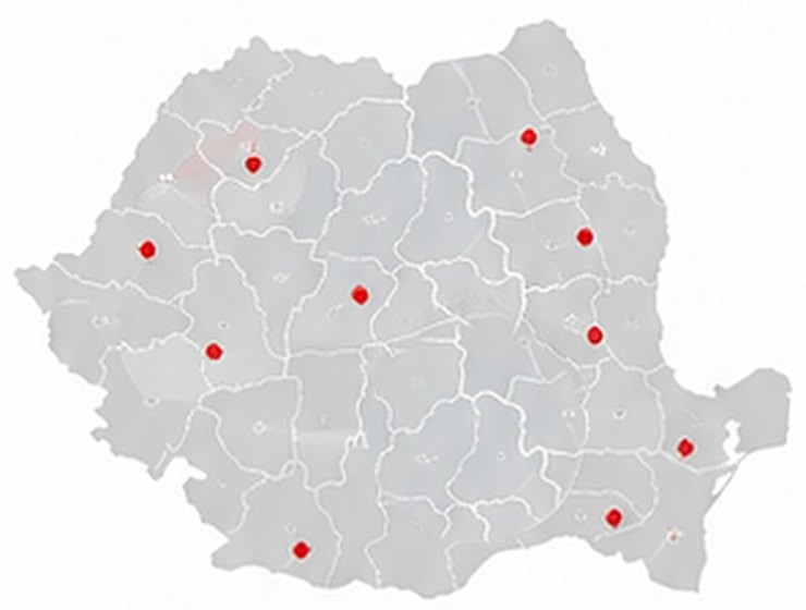 Harta României cu proiecte Zone Construct
